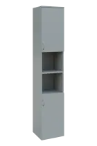 N 6 - 42DN kancelářská skříň, 2-dveřová/nika, pravá, 2150x400x400, šedá